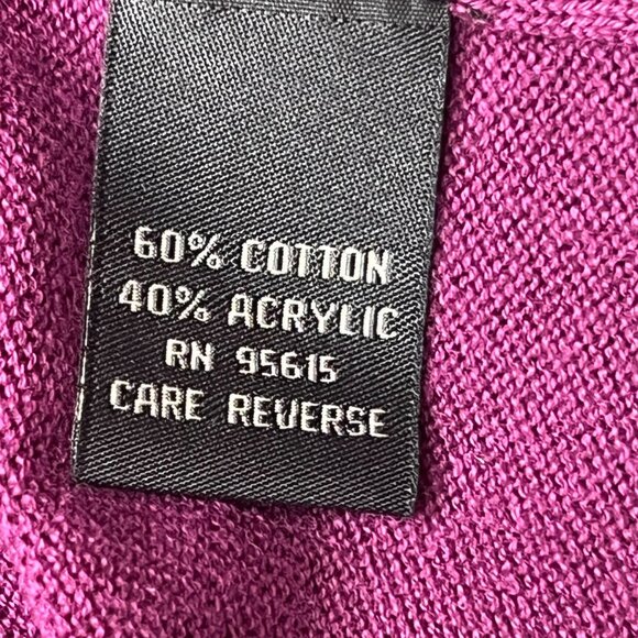 Rafaella Womens M Cardigan Sweater Drape Front Burgundy Career Comfortable Y2K - Picture 15 of 16